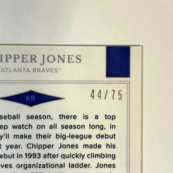 Chipper Jones Blue /75 2022 Topps X Limited Edition Atlanta Braves - Picture 2 of 3